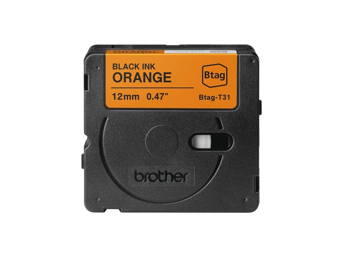 Brother BTAG-T31 | Black on Orange | Btag