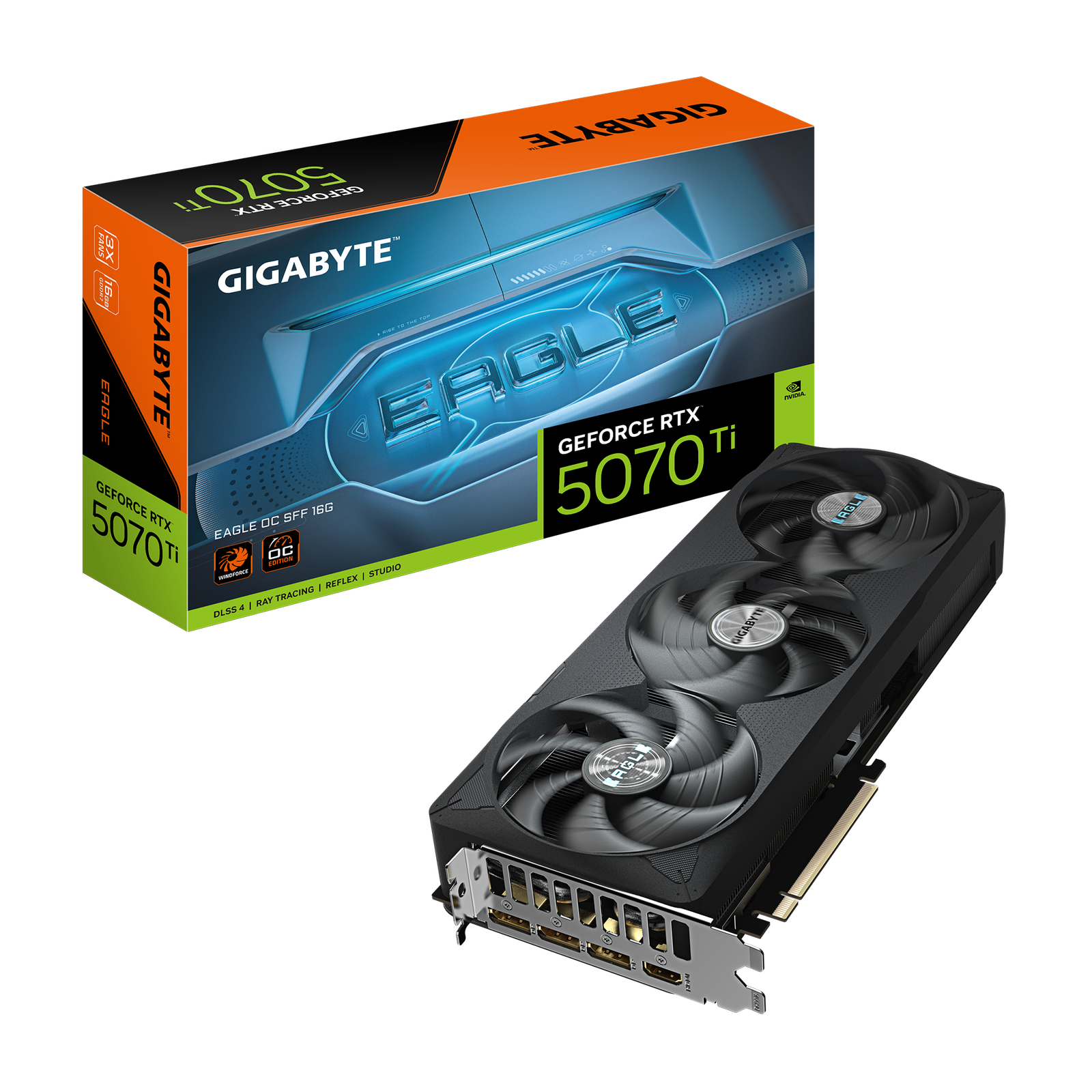 Gigabyte GeForce RTX 5070 Ti EAGLE OC SFF 16G | NVIDIA | 16 GB | GeForce RTX 5070 Ti | GDDR7 | HDMI ports quantity 1 | PCI-E 5.0