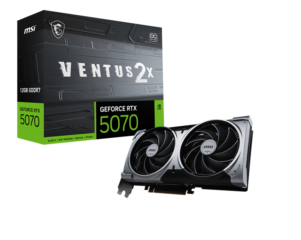 MSI GeForce RTX 5070 12G VENTUS 2X OC | NVIDIA | 12 GB | GeForce RTX 5070 | GDDR7 | HDMI ports quantity 1 | PCI Express Gen 5