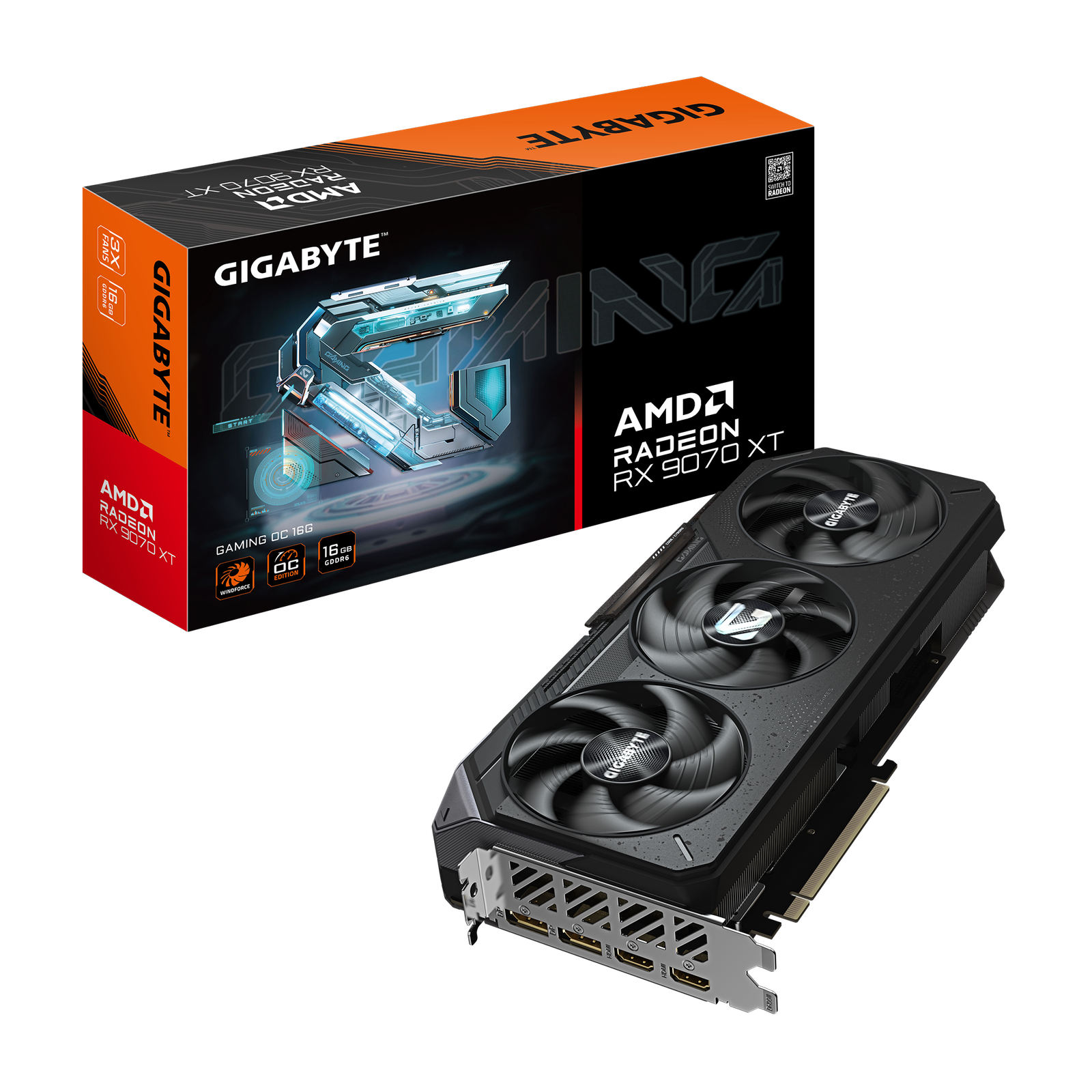 Gigabyte Radeon RX 9070 XT GAMING OC 16G | AMD | 16 GB | Radeon RX 9070 XT | HDMI ports quantity 2 | PCI-E 5.0
