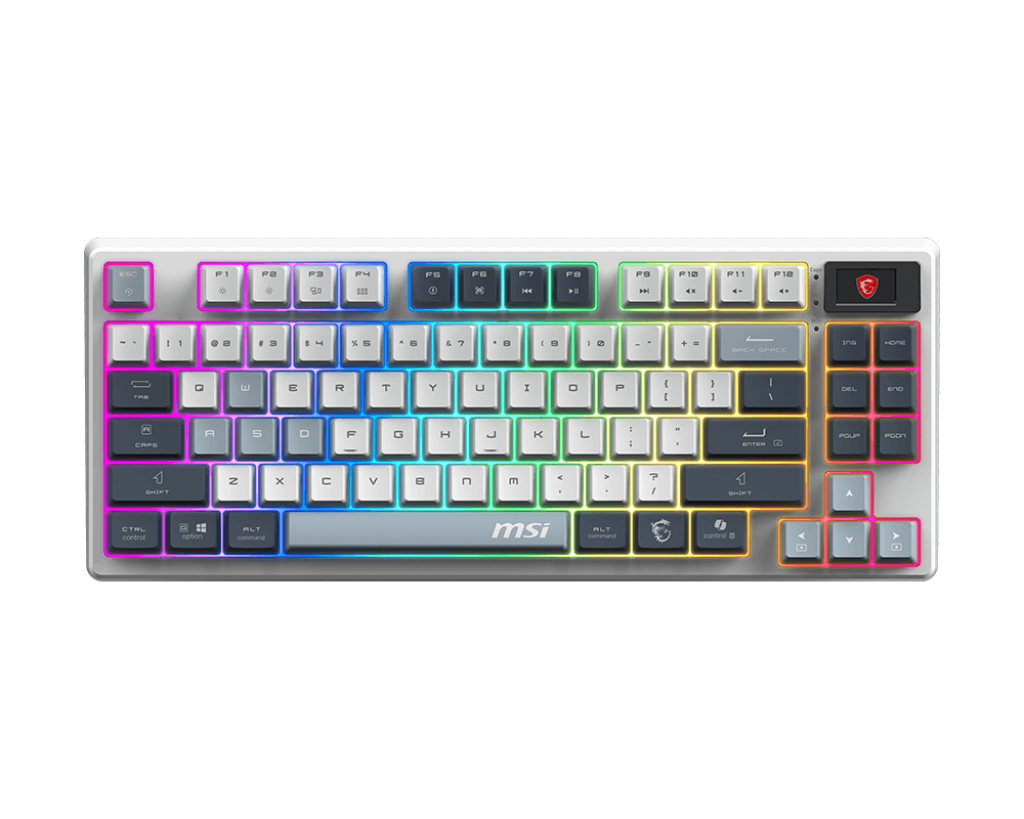 MSI FORGE GK600 TKL WIRELESS SKY | Gaming Keyboard | Wireless | Bluetooth | US | Mechanical Linear