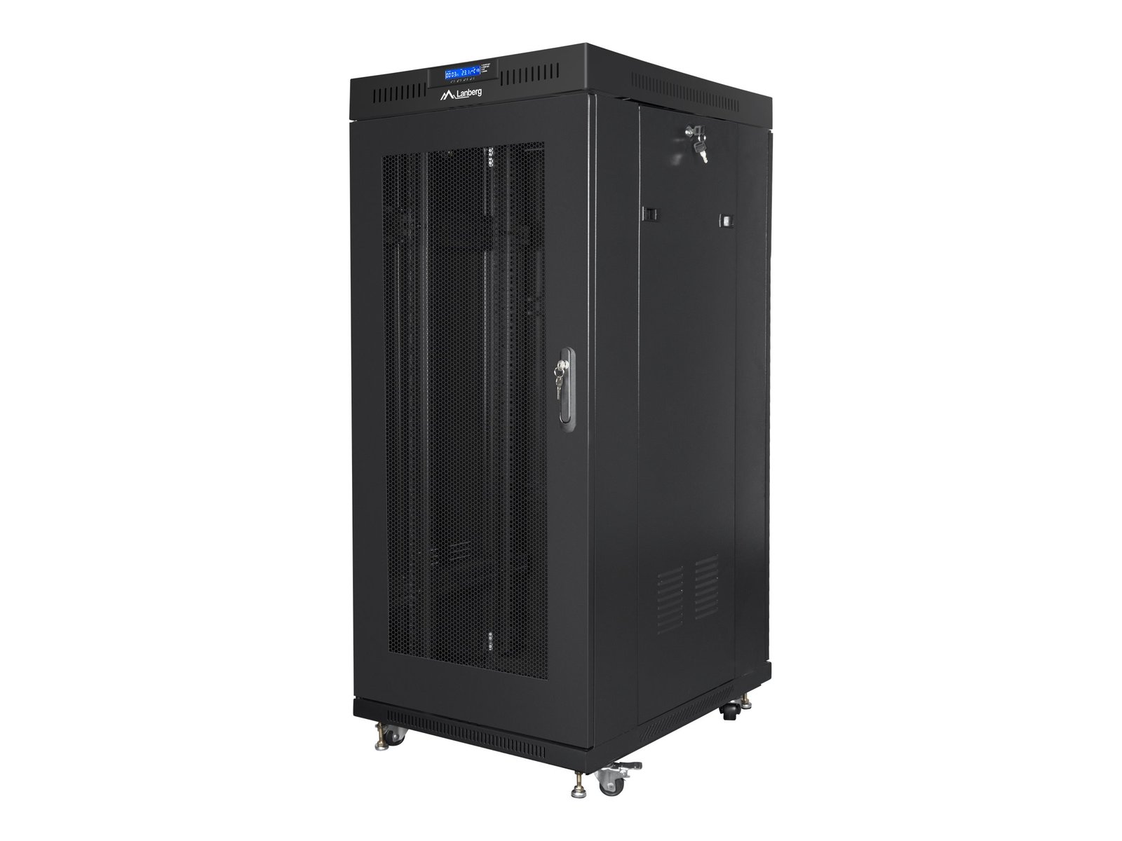 Lanberg | Rack cabinet 19" free-standing 27U/600x800 (flat pack) with mesh door, LCD | FF01-6827-23BL | Black