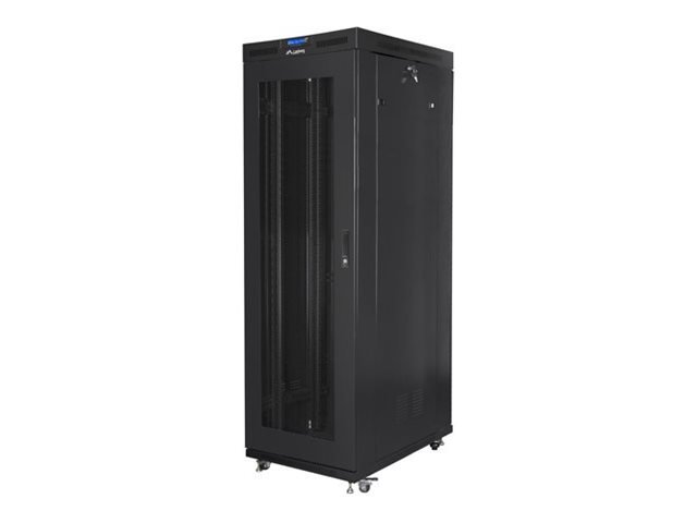Lanberg | Rack cabinet 19" free-standing 27U/800x1000 (flat pack) with glass door, LCD | FF01-8027-23BL | Black