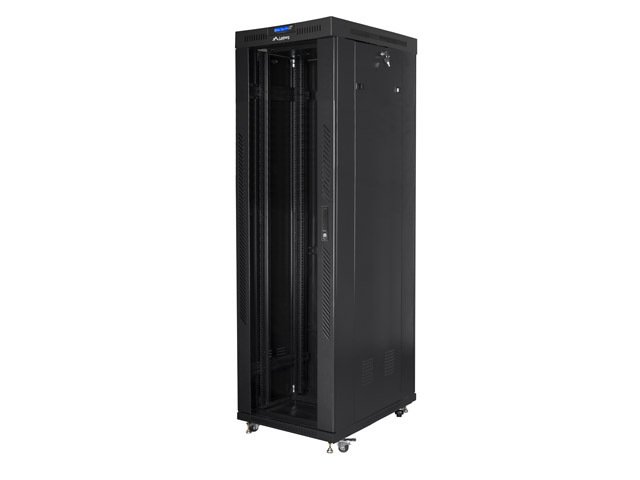 Lanberg | Rack cabinet 19" free-standing 42U/600x1000 (flat pack) with glass door lCD V2 | FF01-6042-12BL | Black