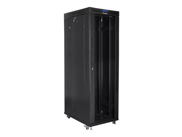 Lanberg | Rack cabinet 19" free-standing 42U/800x1000 (flat pack) with glass door, LCD | FF01-8042-12BL | Black