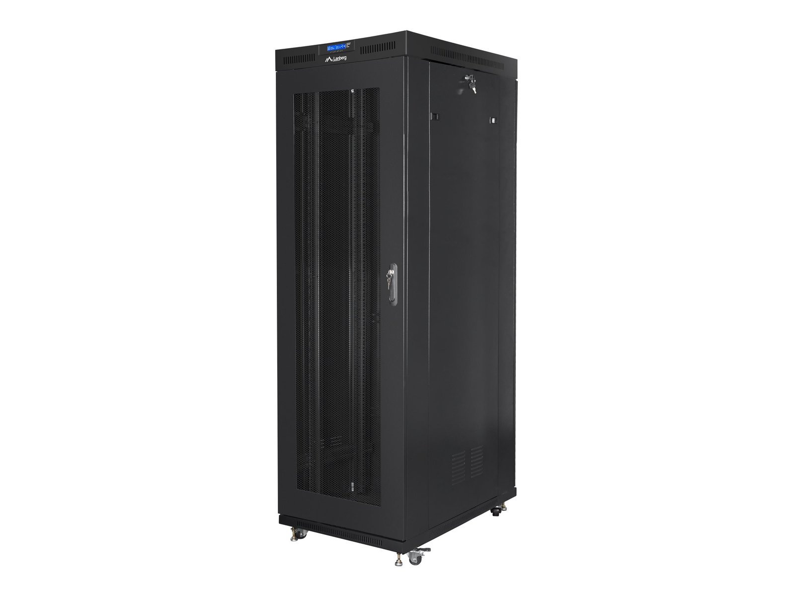 Lanberg | Rack cabinet 19" free-standing 42U/800x1000 (flat pack) with mesh door, LCD | FF01-8042-23BL | Black