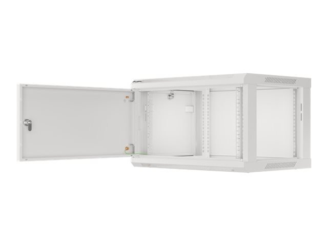 Lanberg | Rack cabinet 19" wall-mount 6U/600x450 for self-assembly with metal door (flat pack) | WF01-6406-00S | Grey