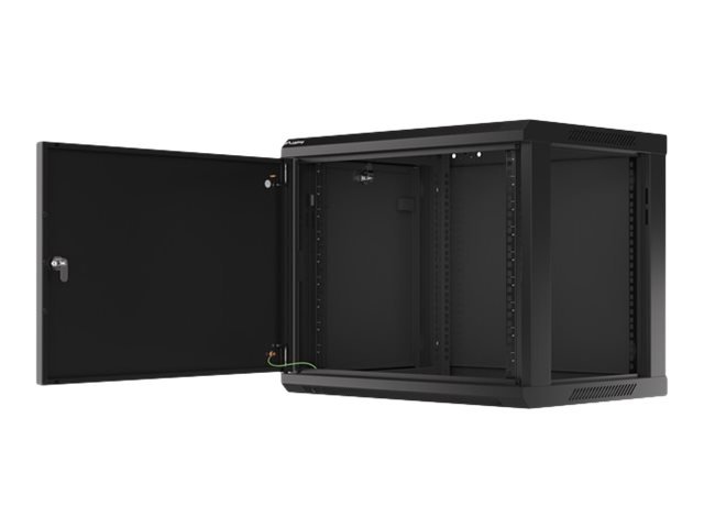 Lanberg | Rack cabinet 19" wall-mount 9U/600x450 for self-assembly with metal door (flat pack) | WF01-6409-00B | Black