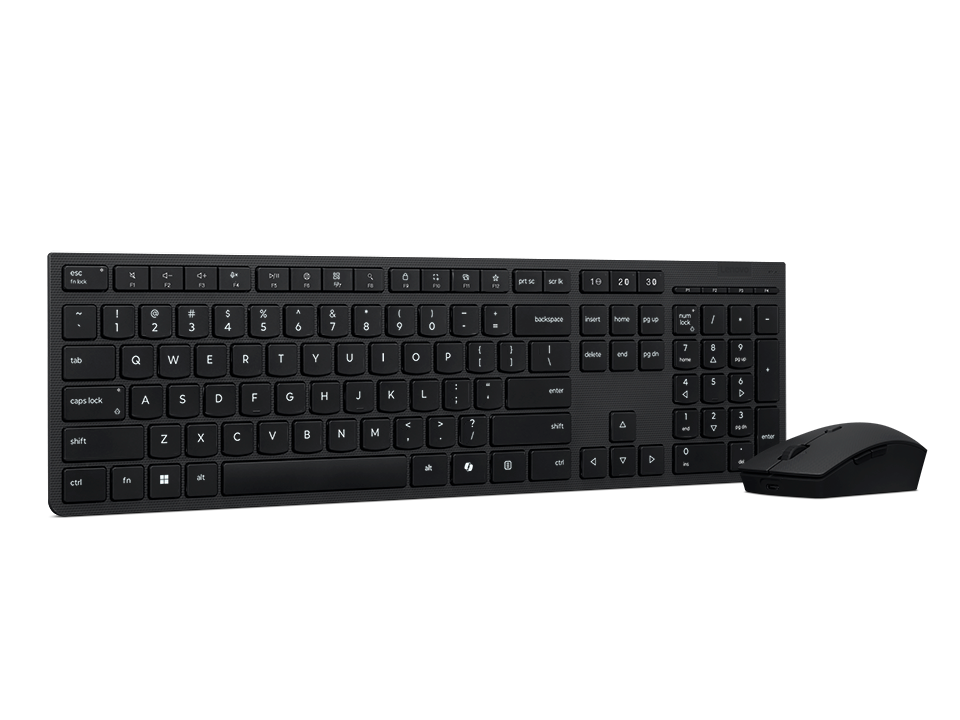 Lenovo Professional Wireless Rechargeable Combo Keyboard and Mouse | Keyboard and Mouse Set | Wireless | Mouse included | Bluetooth | US Euro | Rechargeable professional | Grey