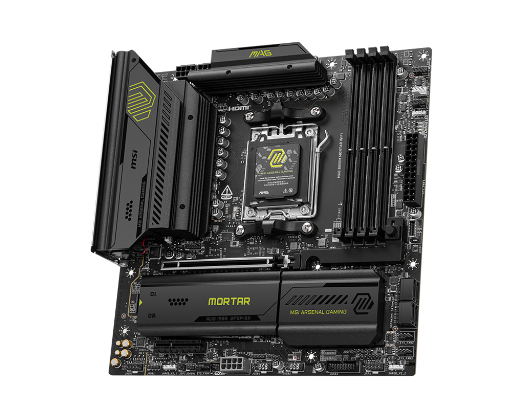 MSI MAG B850M MORTAR WIFI | Processor family AMD | Processor socket AM5 | DDR5 | Supported hard disk drive interfaces SATA, M.2 | Number of SATA connectors 4