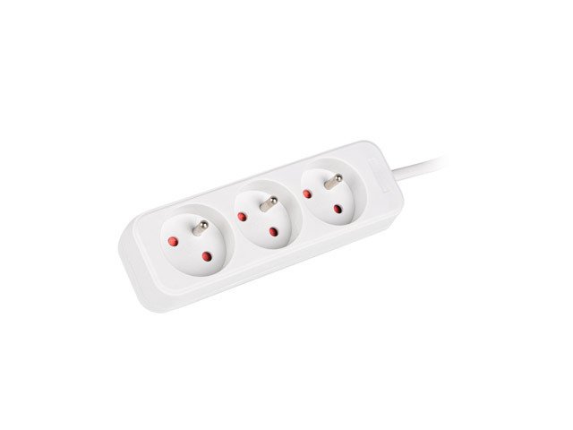 Lanberg Cable Power Strip 3M 3X French Outlets Quality-Grade Copper | PS0-03E-0300-W