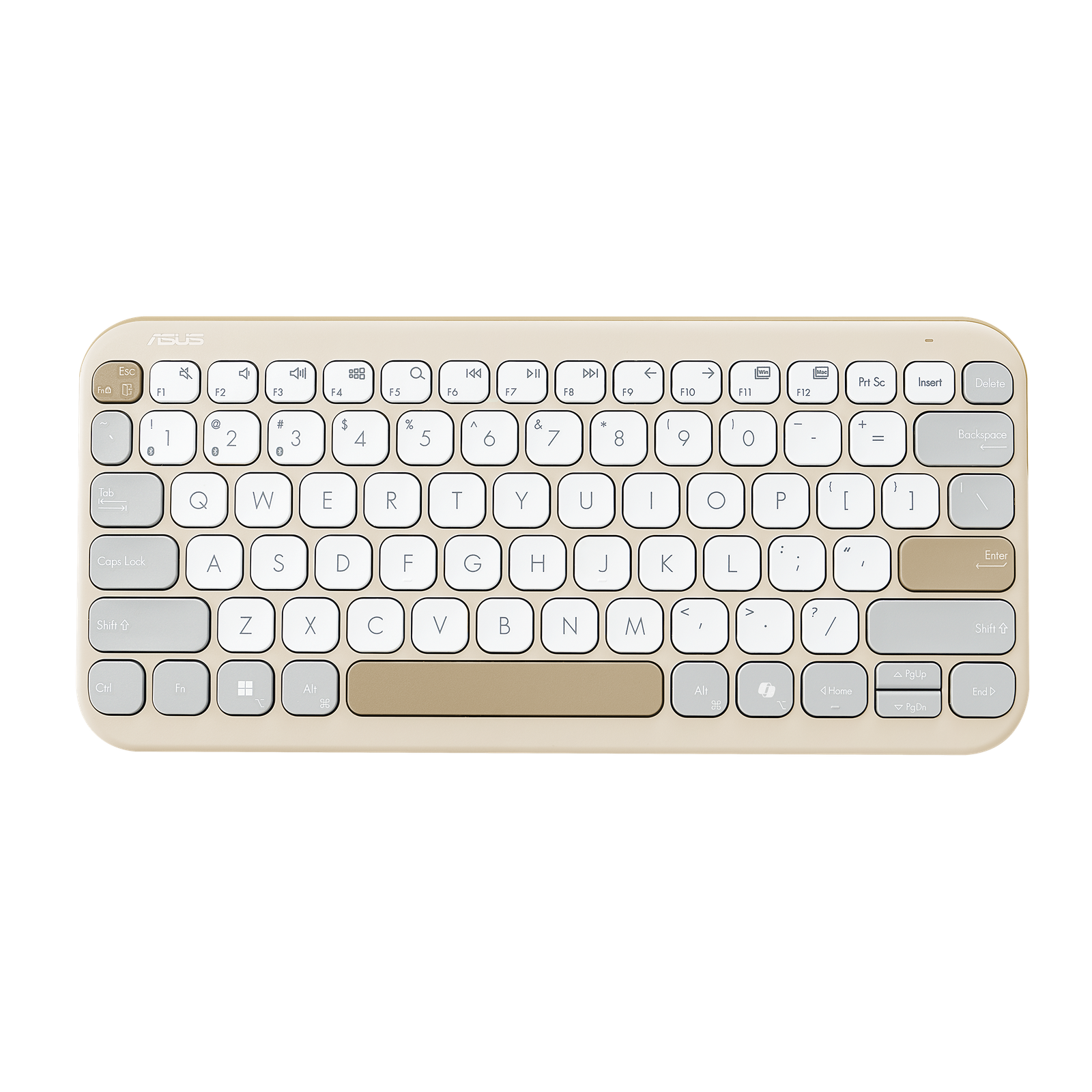 Asus Marshmallow KW100 | Keyboard | Wireless | US International | Oat Milk