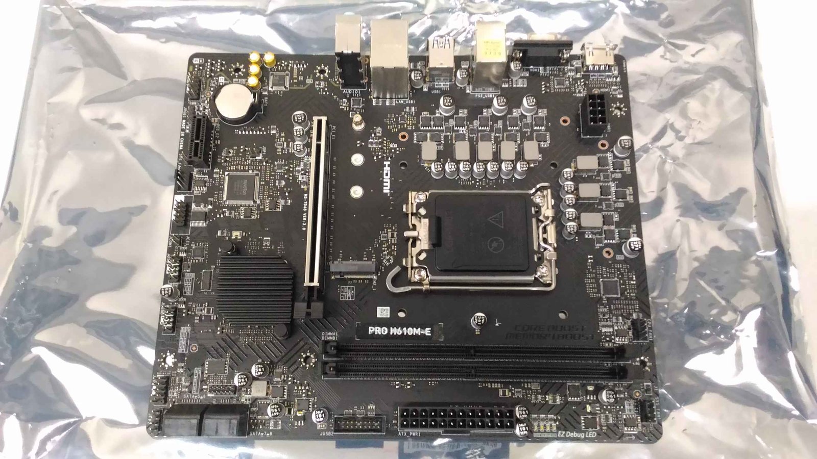 SALE OUT. MSI PRO H610M-E | Processor family Intel | Processor socket  LGA1700 | Supported hard disk drive interfaces SATA, M.2 | Number of SATA connectors 4 | USED, REFURBISHED, WITHOUT ORIGINAL PACKAGING AND ACCESSORIES, ONLY BACKPANEL INCLUDED