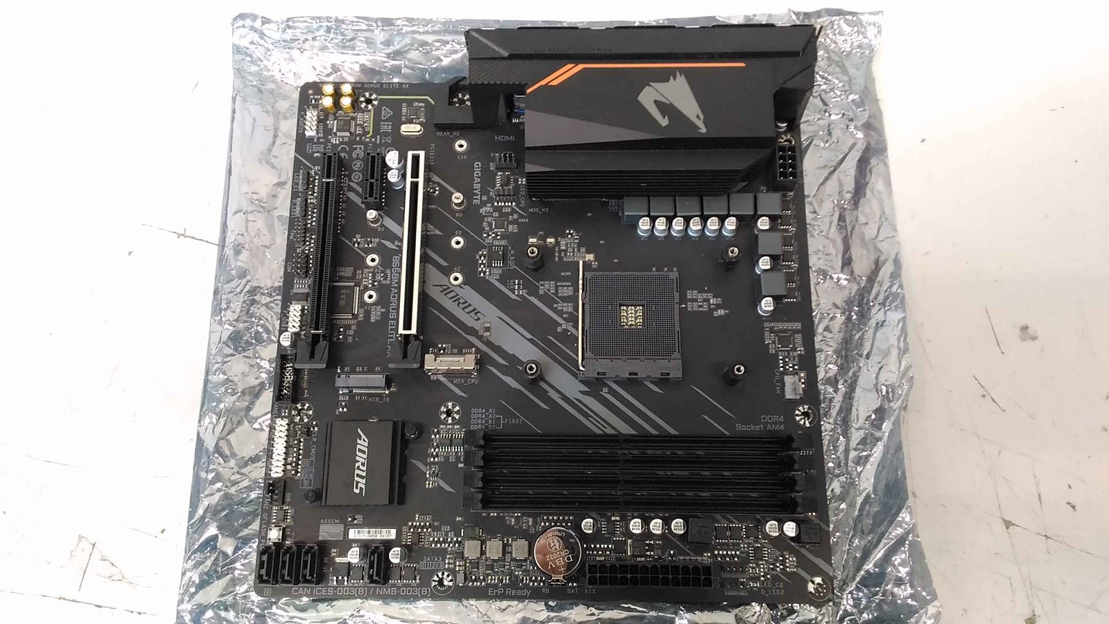 SALE OUT. Gigabyte B550M AORUS ELITE AXG13 | Processor family AMD | Processor socket AM4 | DDR4 | Number of SATA connectors 4 | USED, REFURBISHED, WITHOUT ACCESSORIES, ONLY BACKPANEL AND ANTENNA INCLUDED