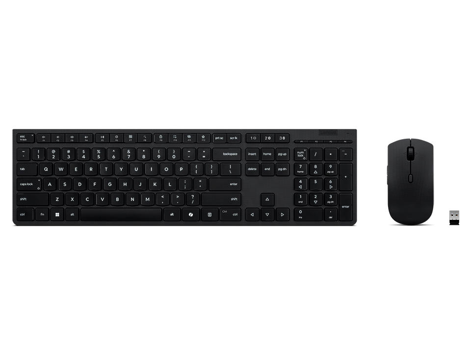 Lenovo Professional Wireless Rechargeable Combo Keyboard and Mouse | Keyboard and Mouse Set | Wireless | Mouse included | Bluetooth | Nordic | Rechargeable professional | Grey