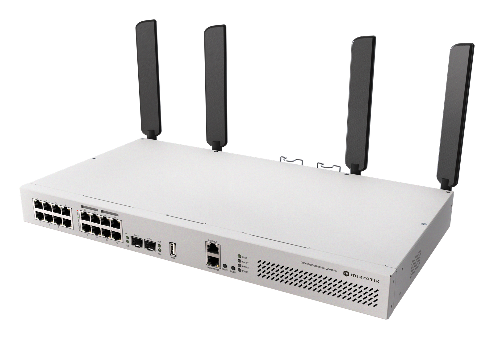 MikroTik | Cloud Router Switch with RouterOS L5 Rackmount Case | CRS418-8P-8G-2S+5axQ2axQ-RM