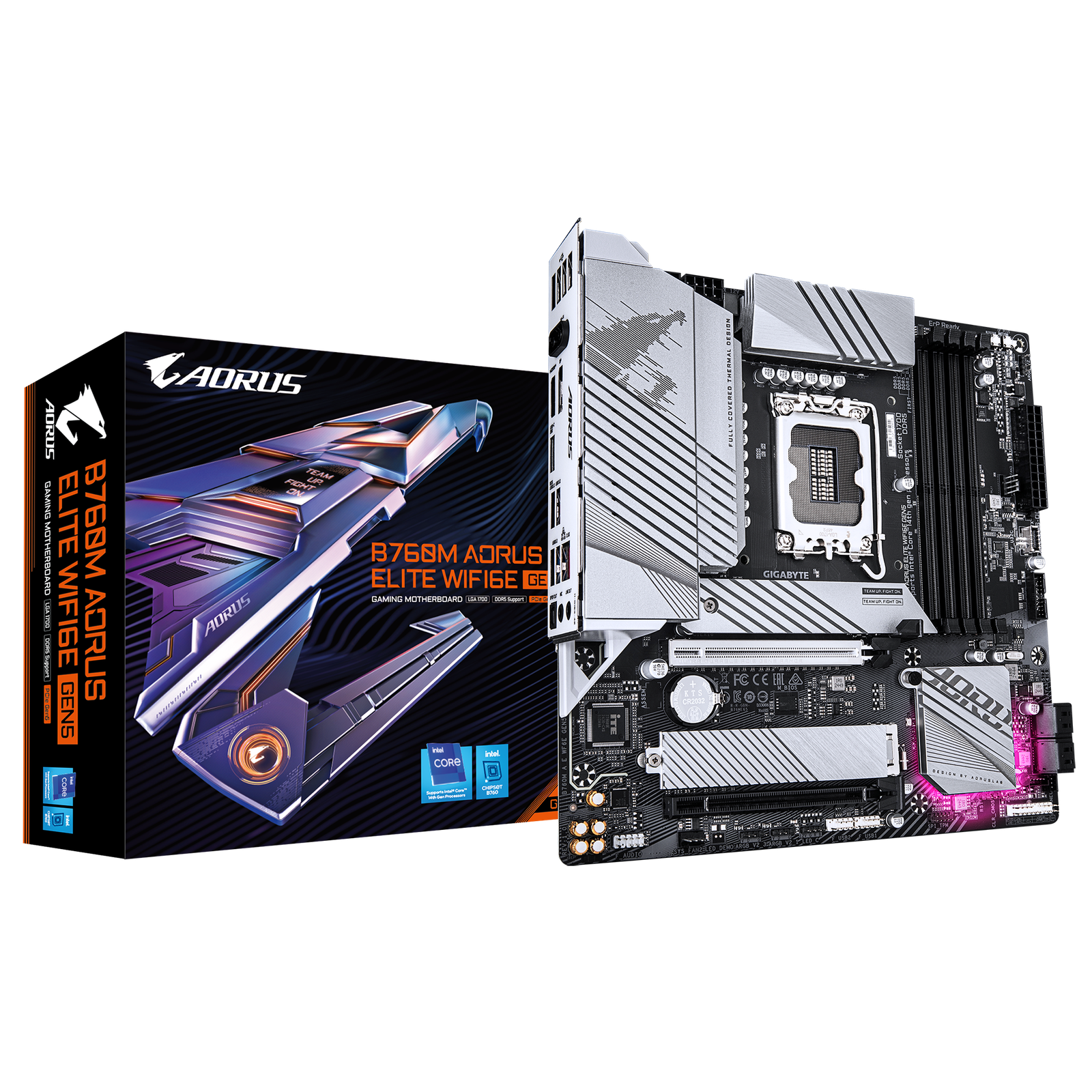 Gigabyte B760M AORUS ELITE WIFI6E GEN5 | Processor family Intel | Processor socket LGA1700 | DDR5 | Supported hard disk drive interfaces M.2, SATA | Number of SATA connectors 4