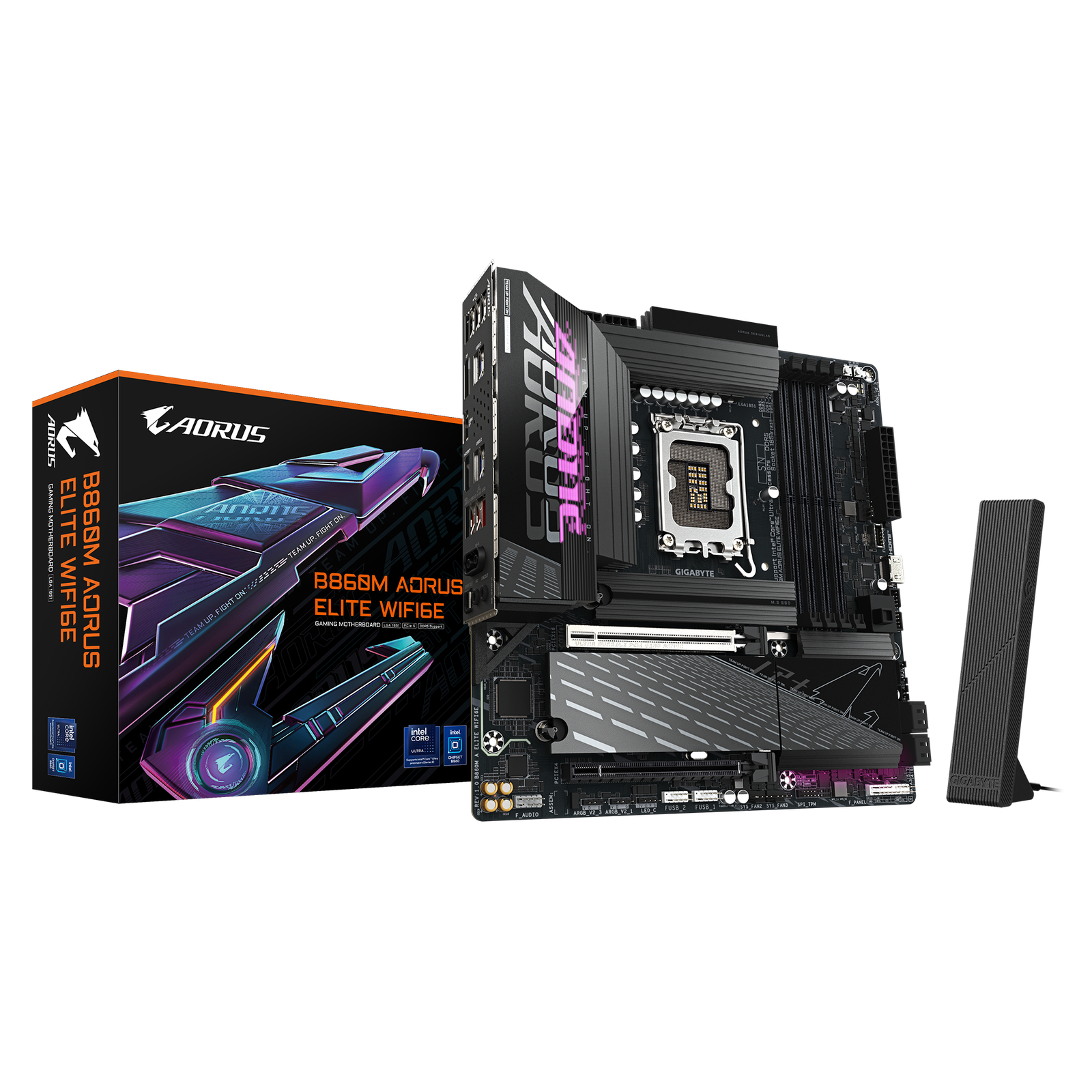 Gigabyte B860M AORUS ELITE WIFI6E | Processor family Intel | Processor socket LGA1851 | DDR5 | Supported hard disk drive interfaces SATA, M.2 | Number of SATA connectors 4