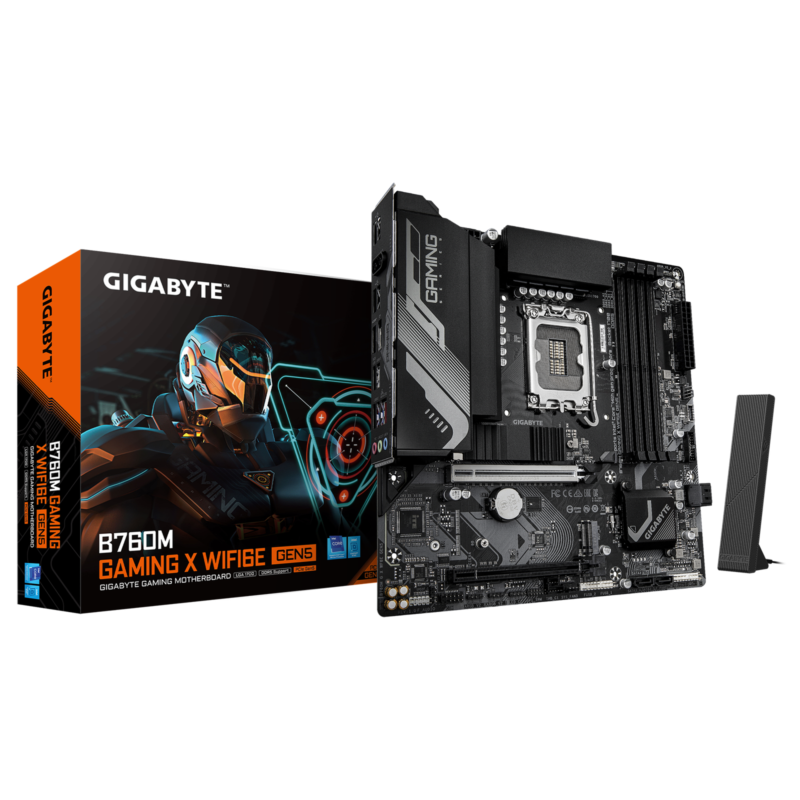 Gigabyte B760M GAMING X WIFI6E GEN5 | Processor family Intel | Processor socket LGA1700 | DDR5 | Supported hard disk drive interfaces SATA, M.2 | Number of SATA connectors 4