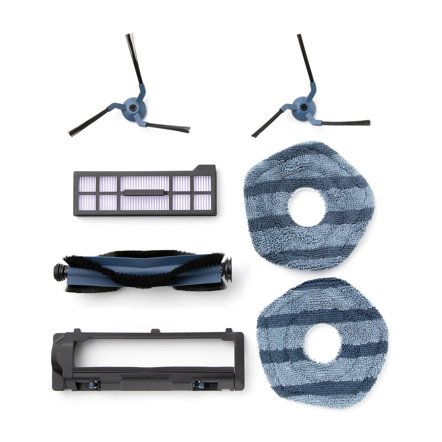 Anker Eufy | Replacement Parts Kit for eufy X10 Pro Omni Robot Vacuum, Roller Brush with Bristles and Rubber, Brush Guard, 2 Side Brushes, Washable Filter, and 2 Mop Cloths