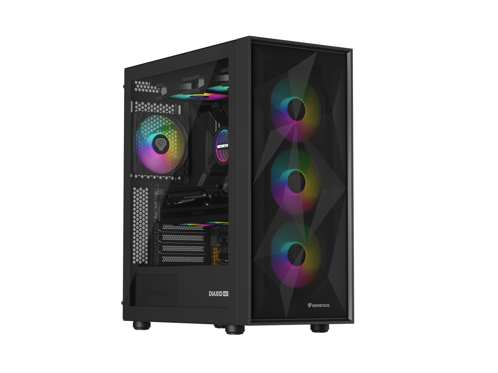 Genesis Gaming PC Case | Diaxid 605 ARGB | Black | Midi Tower