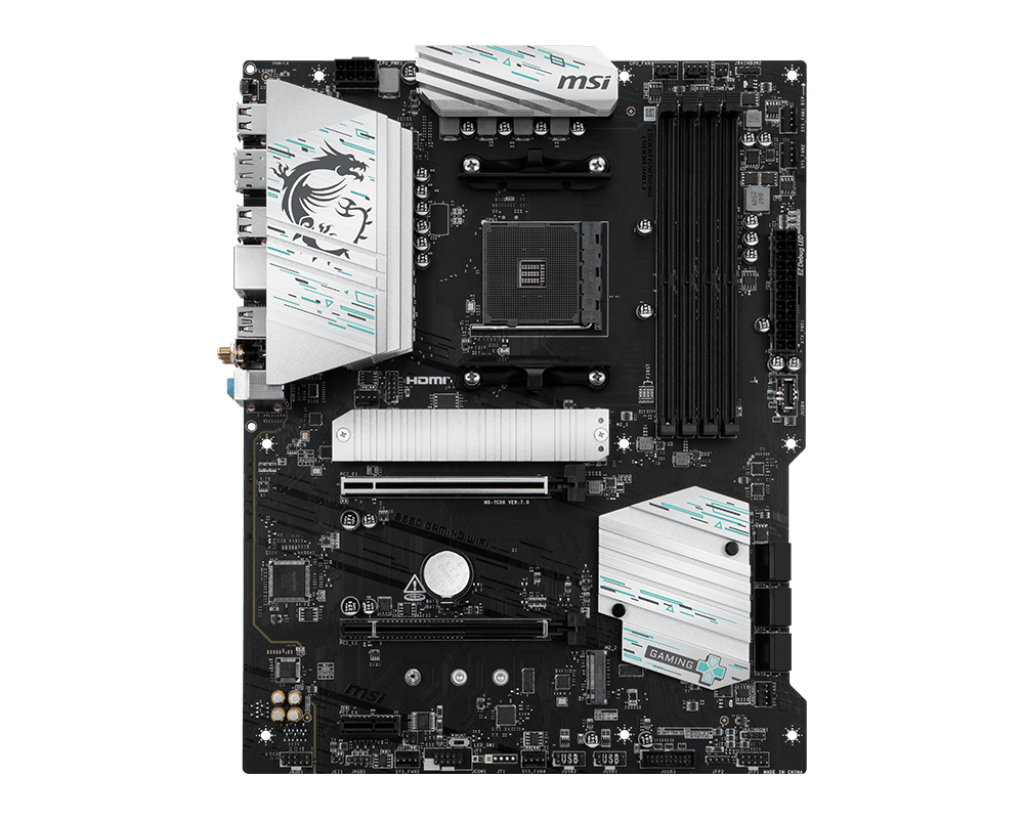 MSI B550 GAMING WIFI | Processor family AMD | Processor socket AM4 | DDR4 | Supported hard disk drive interfaces SATA, M.2 | Number of SATA connectors 6