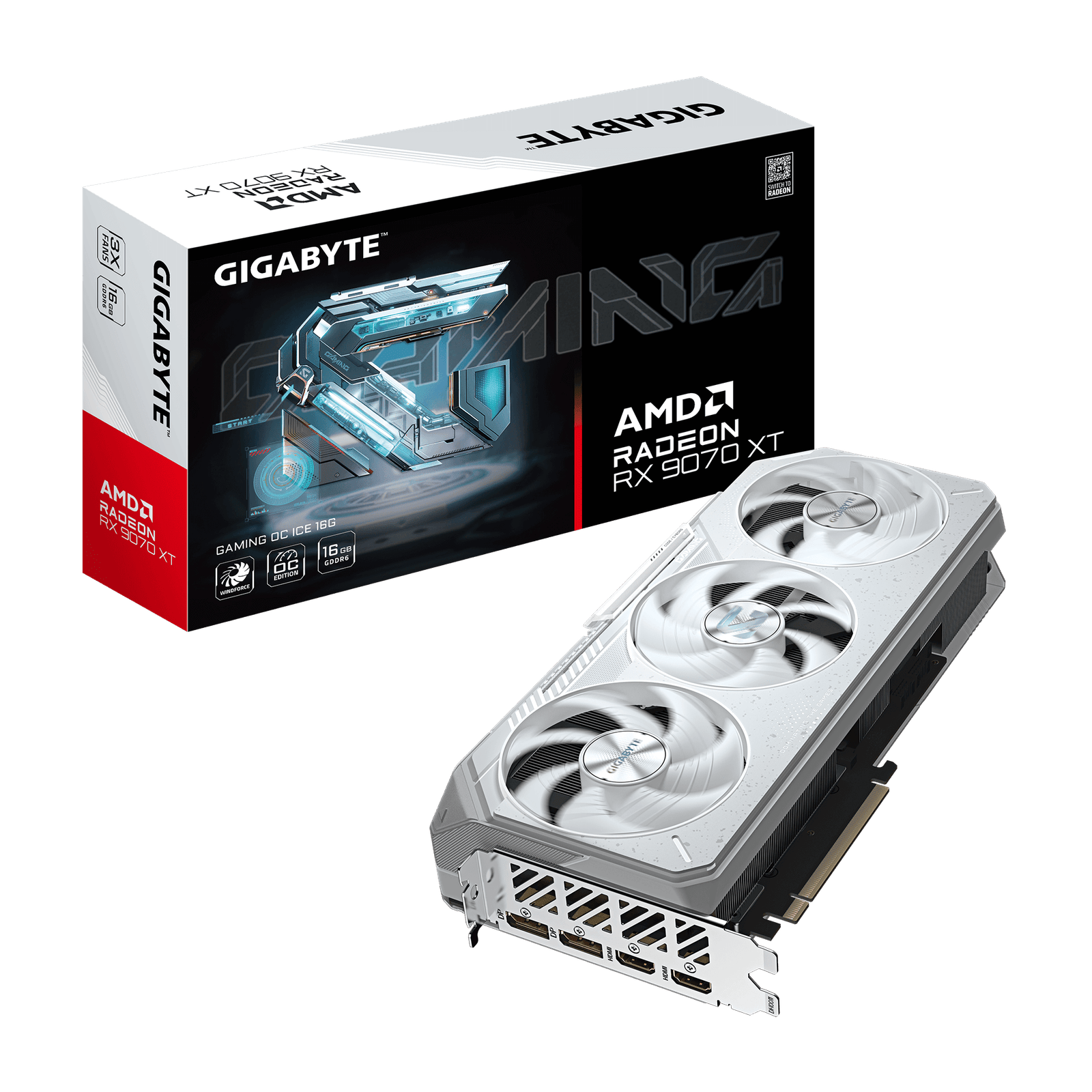 Gigabyte Radeon RX 9070 XT GAMING OC ICE 16G | AMD | 16 GB | Radeon RX 9070 XT | GDDR6 | HDMI ports quantity 2 | PCI-E 5.0