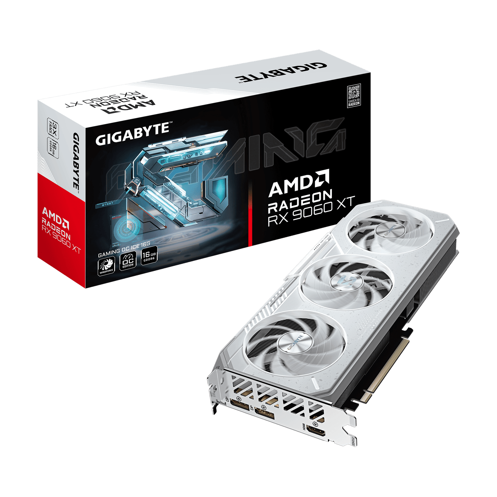 Gigabyte Radeon RX 9060 XT GAMING OC ICE 16G | AMD | 16 GB | Radeon RX 9060 XT | GDDR6 | HDMI ports quantity 1 | PCI-E 5.0