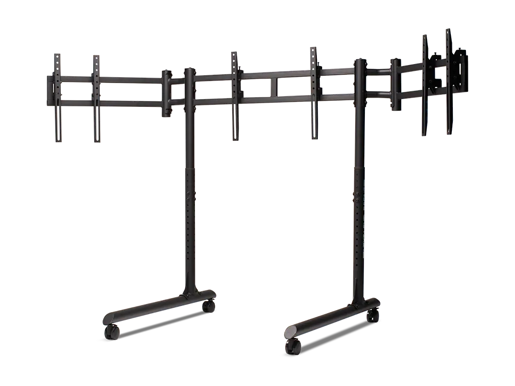 Next Level Racing Floor stand | Round Tube Freestanding Single Monitor Stand | Up to 3x43 " | Height adjustment, Tilt | Maximum weight (capacity) 50 kg | Black
