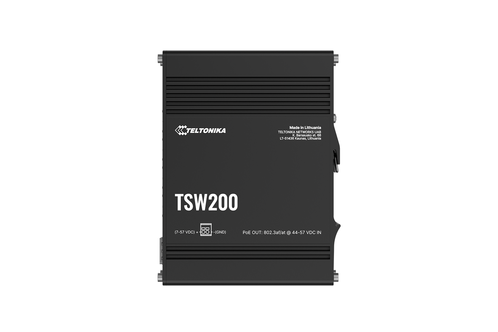 Teltonika TSW200 | Industrial POE+ Ethernet Switch | DIN rail mountable | SFP ports quantity 2 | PoE+ ports quantity 8