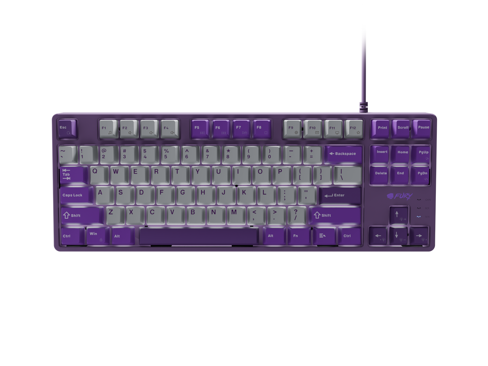 Fury | Kanabo K2 | Gaming Keyboard | Wired | US | Linear | Gray/Purple
