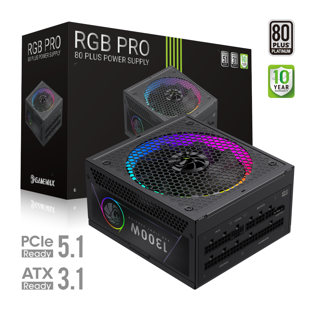 Gamemax PSU | RGB PRO 1300P | 1300 W | Platinum | Full Modular