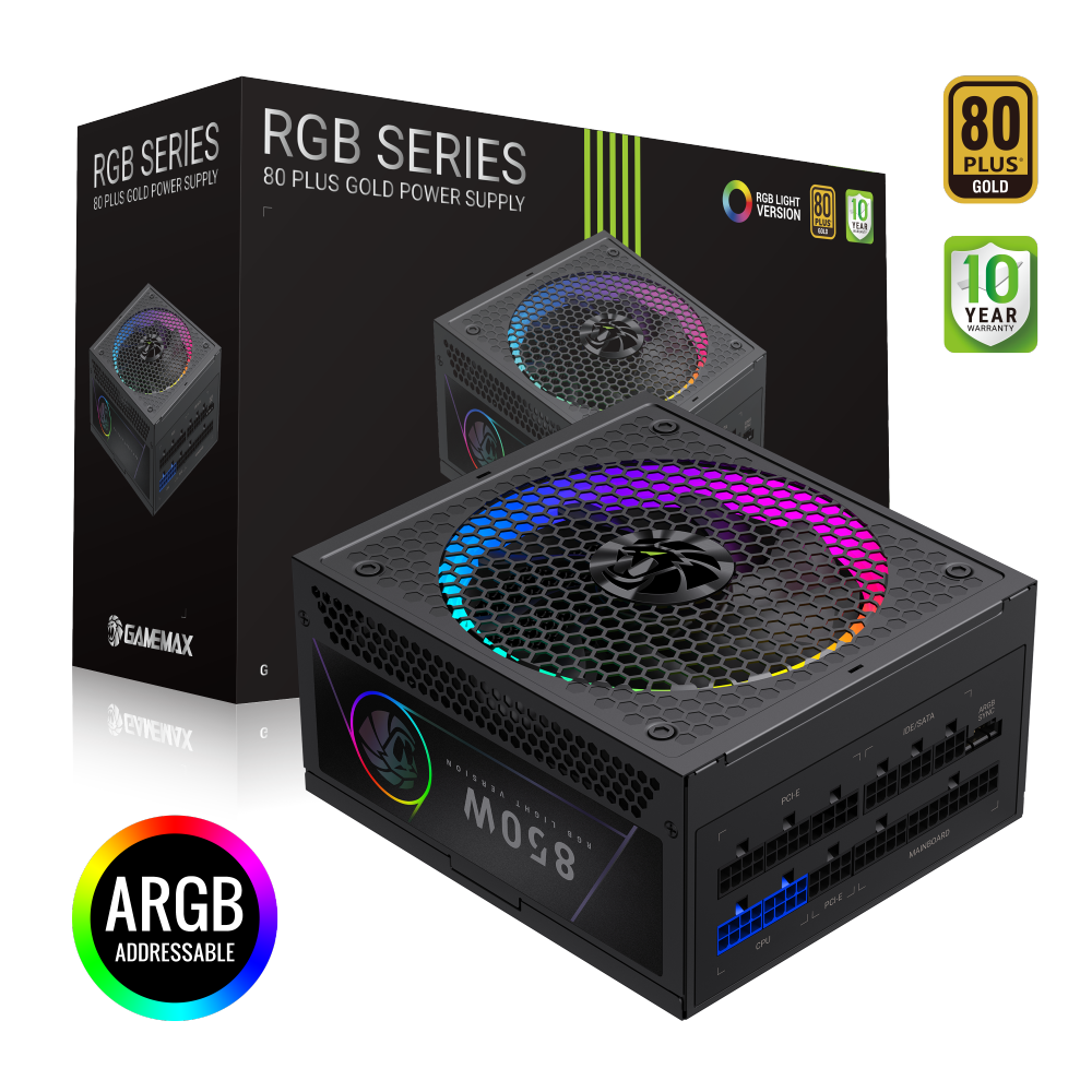 Gamemax PSU | RGB 850G | 850 W | Gold | Full Modular