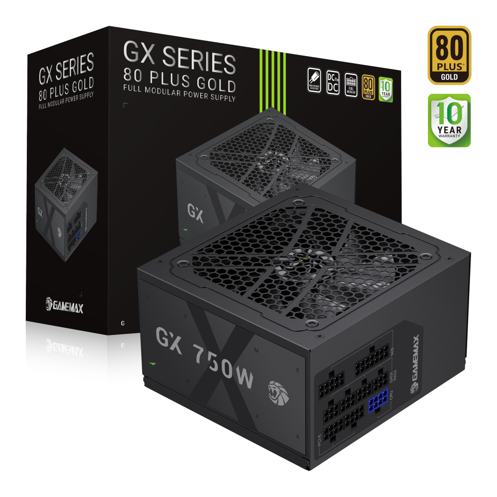 Gamemax PSU | GX 750GF | 750 W | Gold | Full Modular