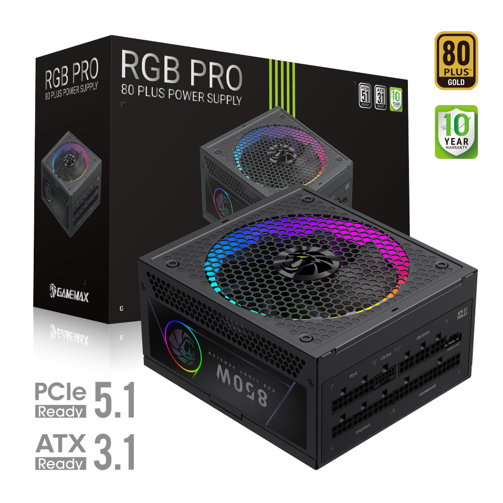 Gamemax PSU | RGB PRO 850G | 850 W | Gold | Full Modular