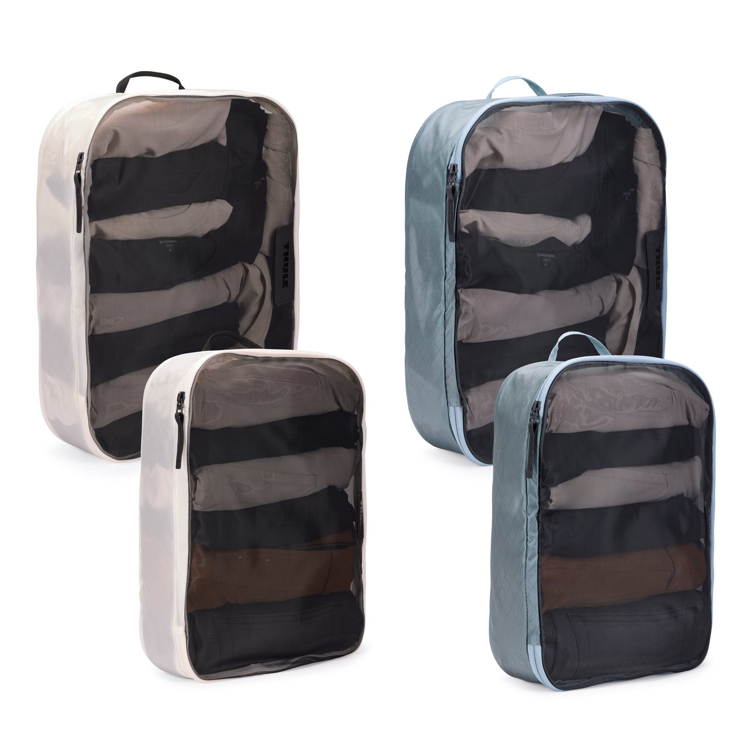 Thule Packing Cube, 2x Large, 2x Medium | Packing Cube | Pond Gray/White