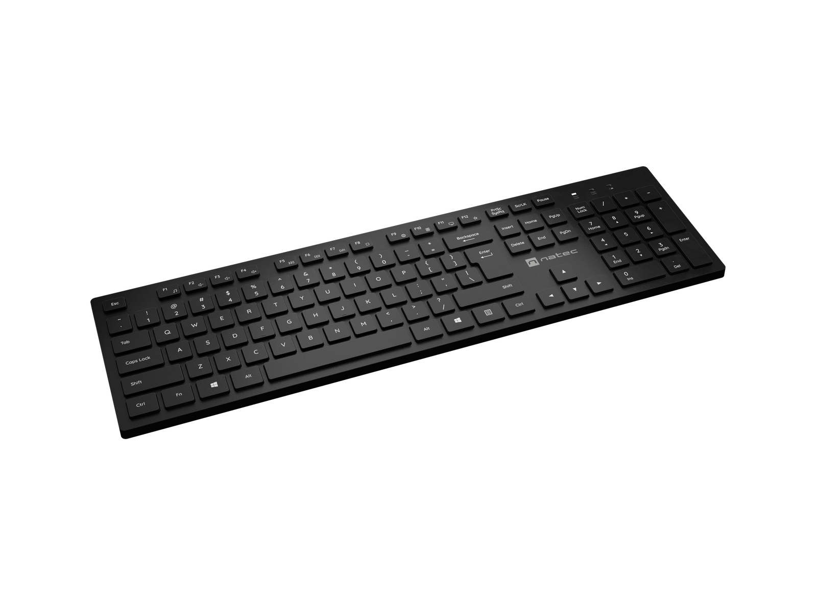 Natec Keyboard, Slim, US, Wiress, Black