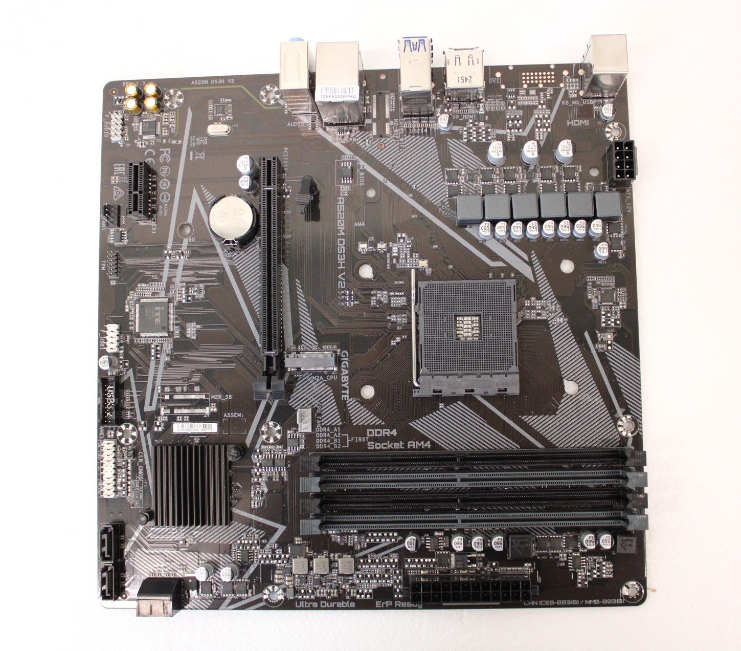 SALE OUT. | Gigabyte A520M DS3H V2 | Processor family AMD | Processor socket AM4 | DDR4 DIMM | Memory slots 2 | Supported hard disk drive interfaces 	SATA, M.2 | Number of SATA connectors 4 | Chipset AMD A520 | Micro ATX | REFURBISHED, WITHOUT ORIGINAL PACKAGING AND ACCESSORIES, ONLY BACK PANEL INCLUDED