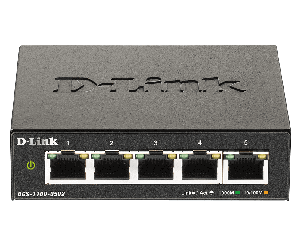 D-Link | Smart Managed Switch | DGS-1100-05V2/E | Managed L2 | Rackmountable | Gigabit Ethernet (copper) ports quantity 5