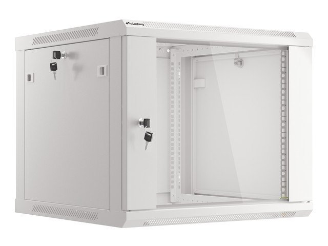 Lanberg | Rack cabinet 19" wall-mount 9U/600x600 (flat pack) with glass door | WF01-6609-10S | Grey