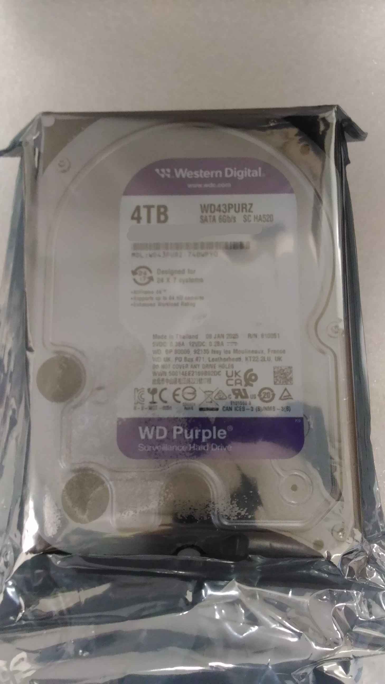 SALE OUT. Western Digital Purple Surveillance, 4 TB, 3.5", HDD | Western Digital Hard Drive | Digital Purple Surveillance | 4000 GB | REFURBISHED
