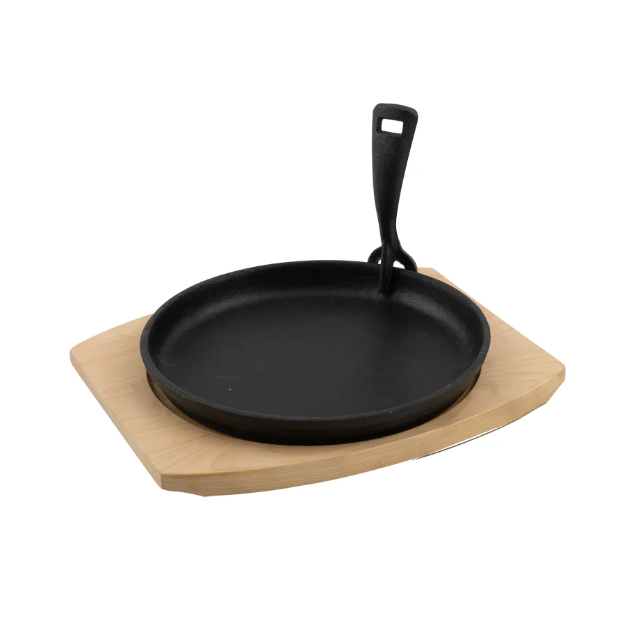 Barbecook | Cast Iron Grill Pan with Bamboo Trivet (per 2 pcs) | BC-ACC-7420