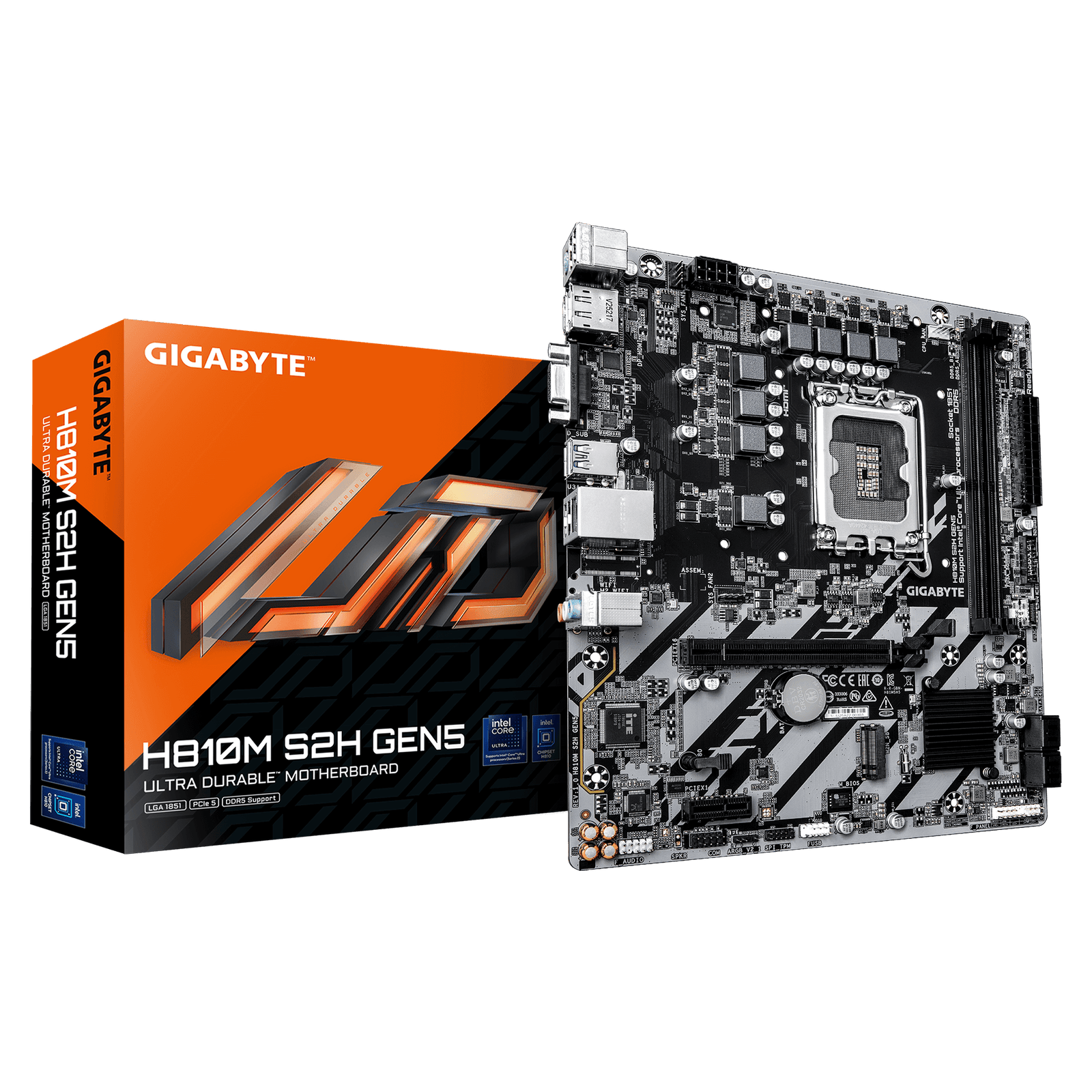 Gigabyte H810M S2H GEN5 | Processor family Intel | Processor socket LGA1851 | DDR5 | Supported hard disk drive interfaces SATA, M.2 | Number of SATA connectors 4