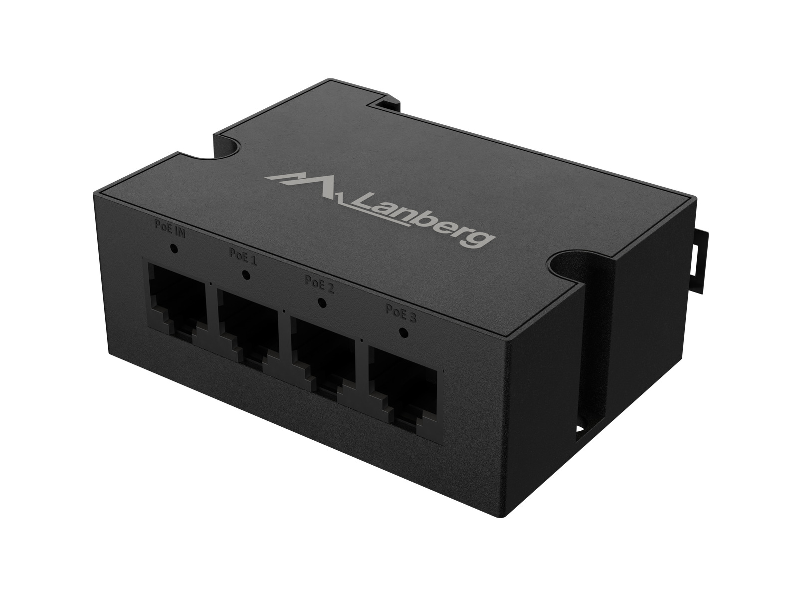 Lanberg Switch PoE Extender 1xIn 3xOut Fast Ethernet Din Rail at 30W metal clips | DIN-FE4-AT-30W