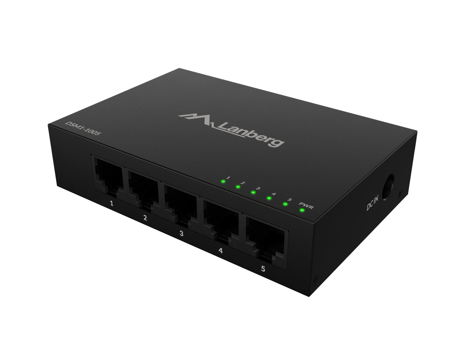 Lanberg Switch 5x1GB/s Unmanagment Gigabit Ethernet Desktop 12V metal case | DSM1-1005 | Unmanaged | Desktop