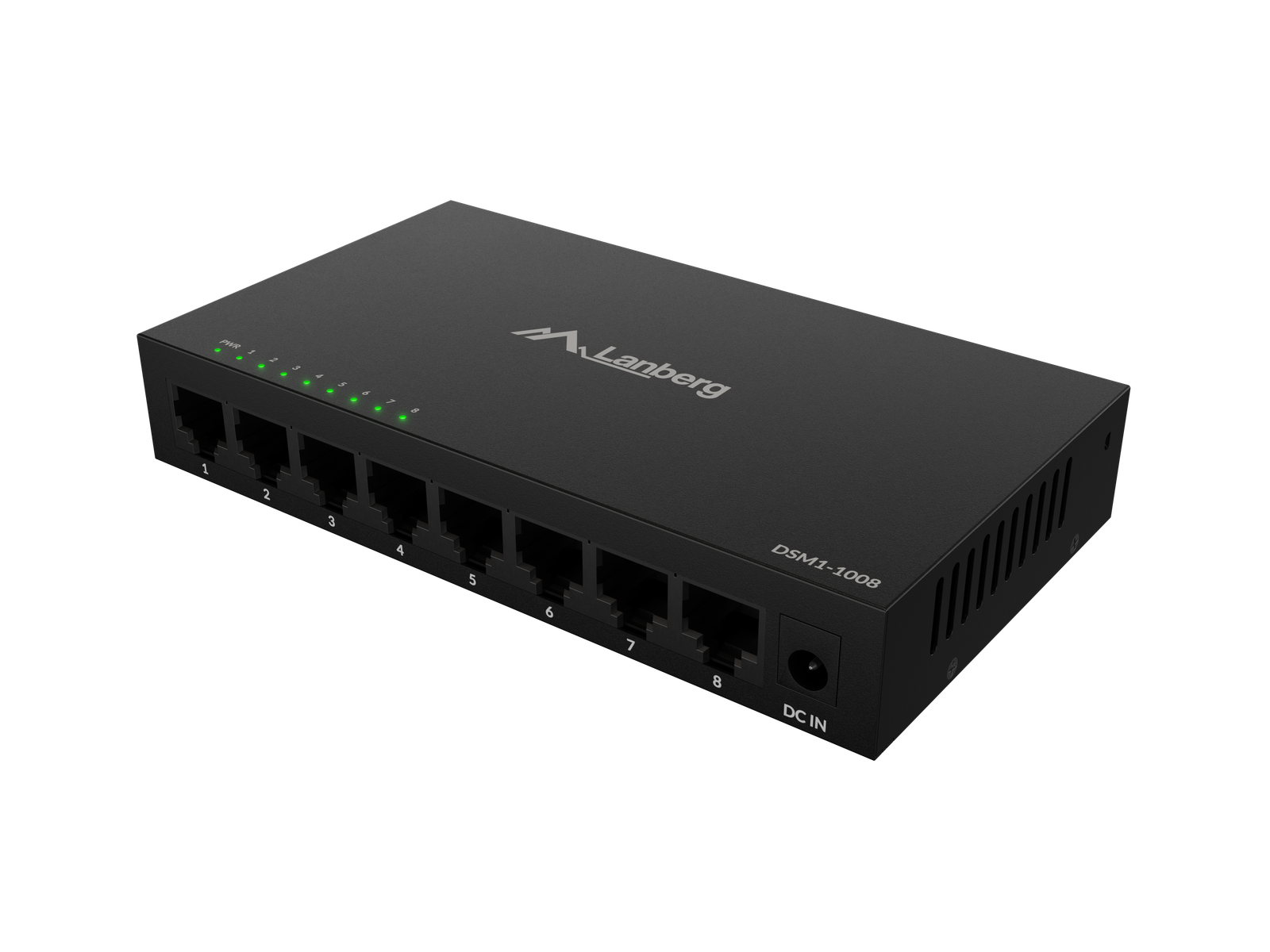 Lanberg Switch 8x1GB/s Unmanagment Gigabit Ethernet Desktop 12V metal case | DSM1-1008