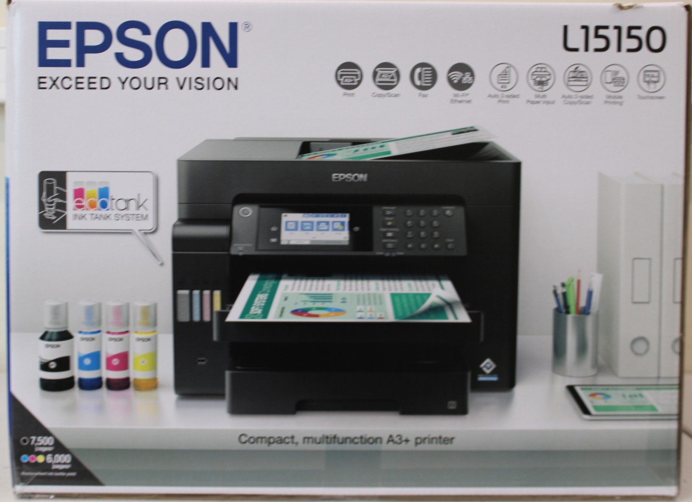 SALE OUT. Epson EcoTank L15150 Pint Scan Copy Fax | Epson | EcoTank L15150 | Inkjet | Colour | Multicunctional Printer | A3+ | Wi-Fi | Black | DAMAGED PACKAGING