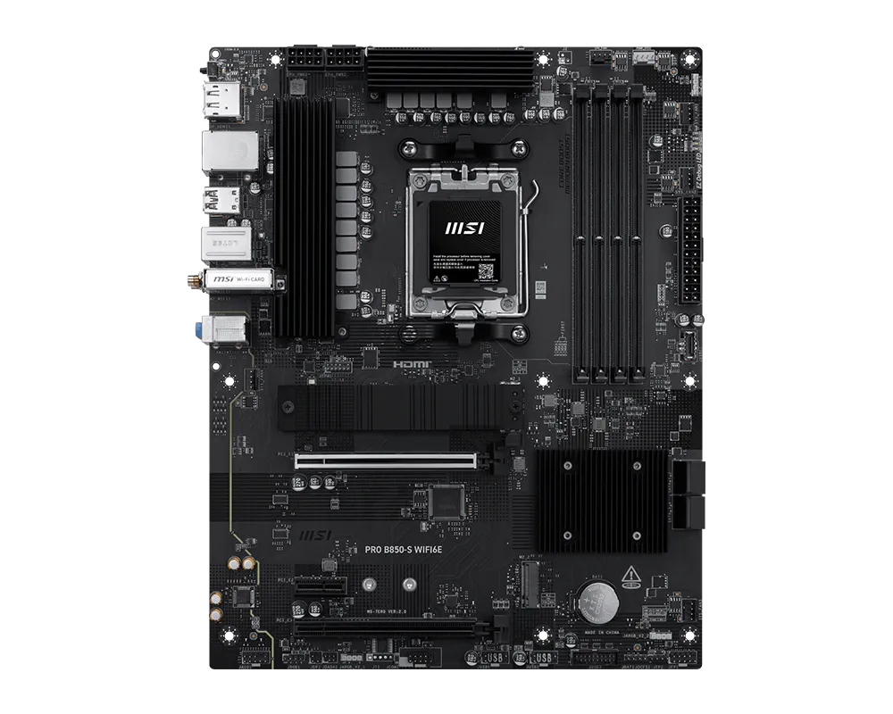 PRO B850-S WIFI6E | MSI Processor family AMD | Processor socket AM5 | DDR5 | Supported hard disk drive interfaces SATA, M.2