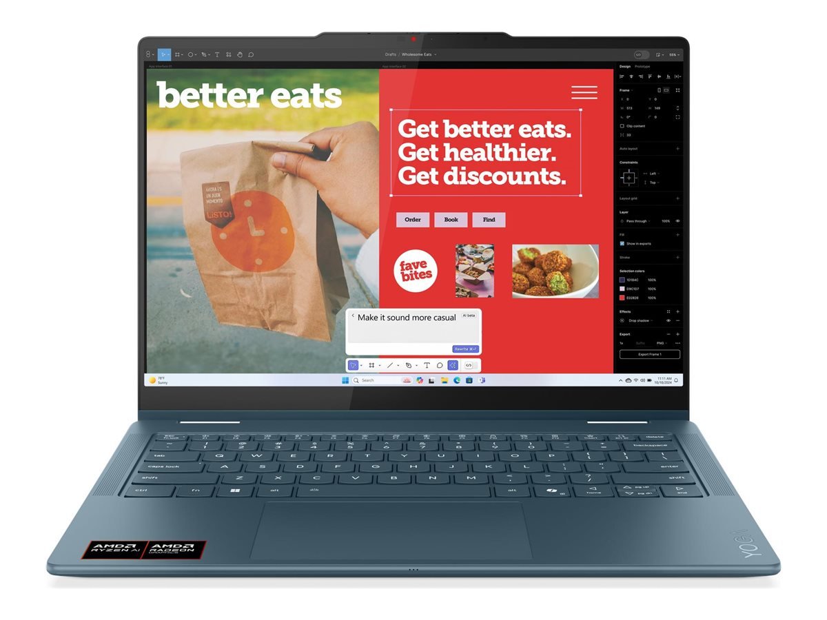 Lenovo Yoga 7 2-in-1 14AKP10 14 WUXGA Touch AMD AI R7 350/16GB/512GB/AMD Radeon 860M Graphics/WIN11 Home/ENG Backlit kbd/Tidal Teal/2Y Warra | Lenovo Yoga (w/o 65W Power adapter) 7 2-in-1 14AKP10 | Tidal Teal | 14 " | OLED | Touchscreen | WUXGA | 1920 x 1200 pixels | 60 Hz | Glossy | AMD Ryzen AI 7 | 350 | 16 GB | LPDDR5 | Solid-state drive capacity 512 GB | AMD Radeon Graphics | Windows Home 11 | 802.11be | Bluetooth version 5.4 | Keyboard language US international | Keyboard backlit | Warranty 24 month(s) | Battery warranty 12 month(s)