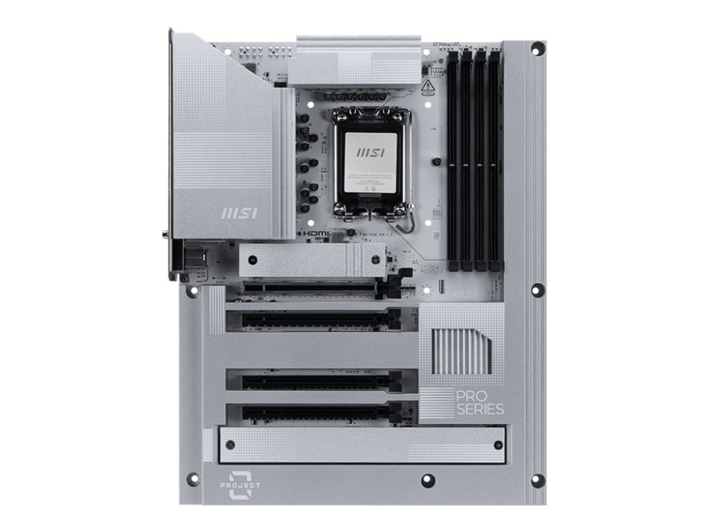 MSI PRO Z890-S WIFI PZ | Processor family Intel | Processor socket LGA1851 | DDR5 | Supported hard disk drive interfaces SATA, M.2 | Number of SATA connectors 4